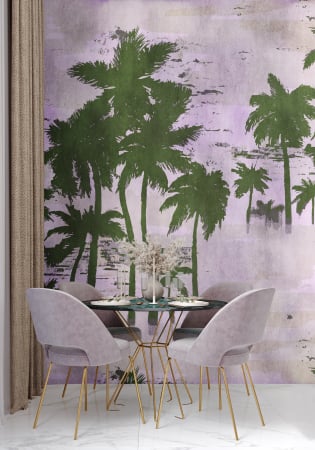 Walls by Patel 5 - Fototapet palmieri tropicali lila DD134927 - A.S. Creation