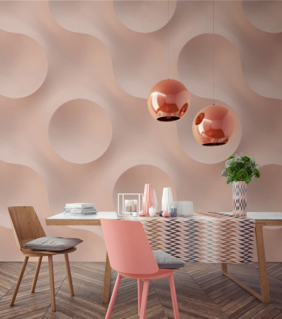 Walls by Patel 5 - Fototapet cercuri 3D roz DD135053 - A.S. Creation