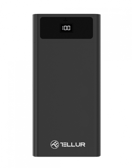 Baterie externa Tellur PD200 20000mAh USB + QC3.0 + PD 18W, negru [2]