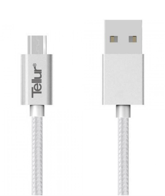 Cablu de date Tellur USB-Micro USB,  Metalic Silver [1]