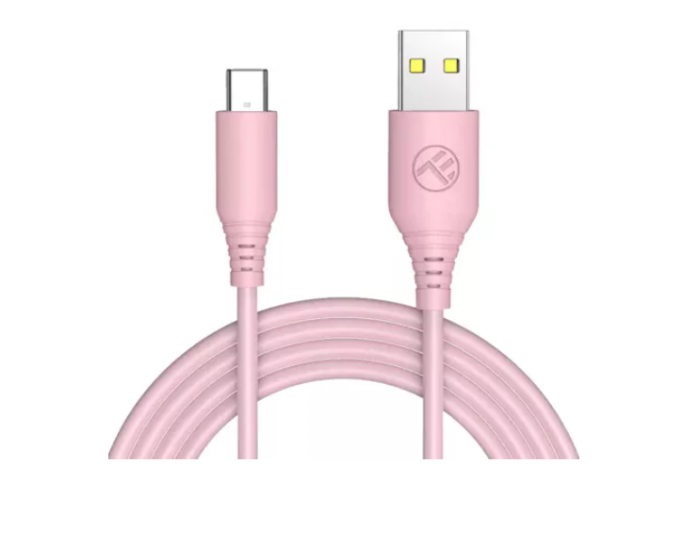 Cablu silicon Tellur USB to Type-C, 3A, 1m, roz [1]