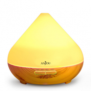 Difuzor aroma cu Ultrasunete Anjou AJ-AD001, 300ml, 13W, LED 7 culori, oprire automata - Nuc Natur [1]