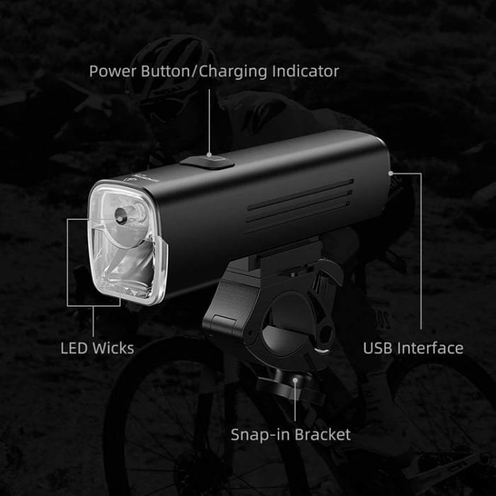 Lanterna LED pentru bicicleta Supfire BL12, 200m, 1200Lm, acumulator 4800 mAh, USB [7]