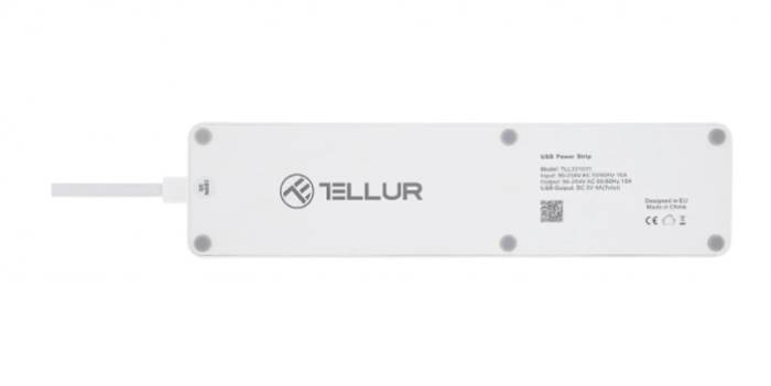 Prelungitor Wireless Tellur, 3 Prize, 4 x USB, 2200W, 10A, Cablu 1.8m [3]