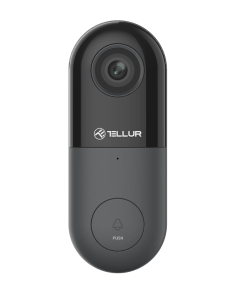 Video interfon WiFi Tellur, 1080P, PIR, Wired, Black [1]