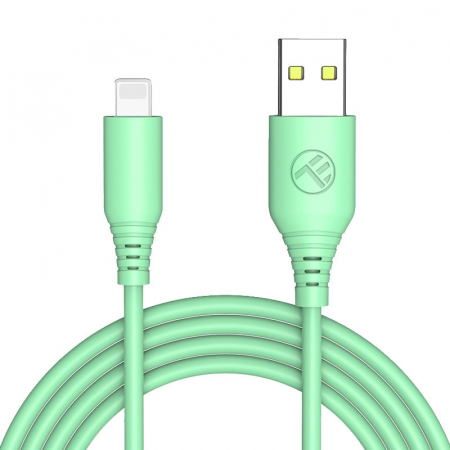 Cablu silicon Tellur USB to Lightning, 3A, 1m, verde [0]