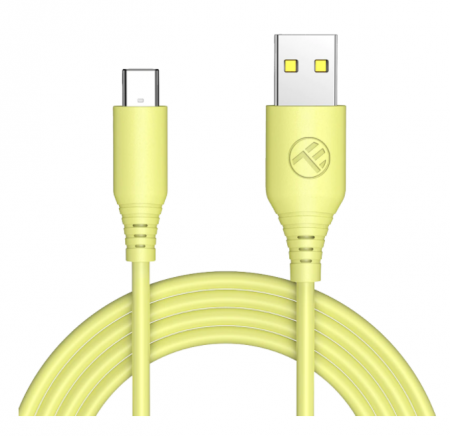 Cablu silicon Tellur USB to Type-C, 3A, 1m, galben [0]