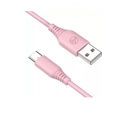 Cablu silicon Tellur USB to Type-C, 3A, 1m, roz [2]