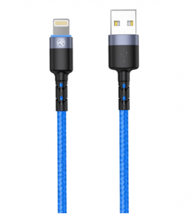 Cablu Tellur Lightning cu LED, 3A, nailon, 1.2m, albastru [1]