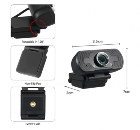 Camera web Tellur Full HD, 2MP, autofocus, microfon, negru [9]