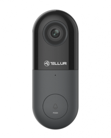 Video interfon WiFi Tellur, 1080P, PIR, Wired, Black [0]
