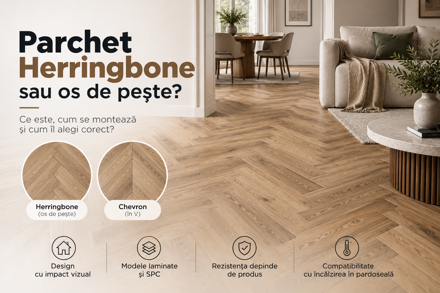 Parchet Herringbone sau os de pește: ce este și cum îl alegi?