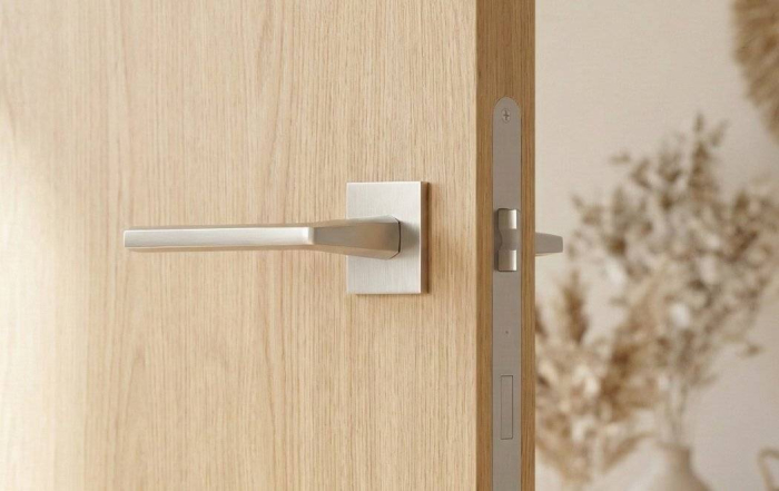Maner usa de interior, ATRE Q, nichel satin, cu rozeta cheie [3]