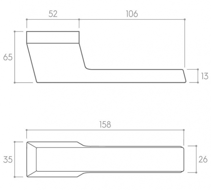 Maner usa de interior, MAXIMA CONNECT, negru decor alb mat, cu rozeta cilindru/butuc [2]