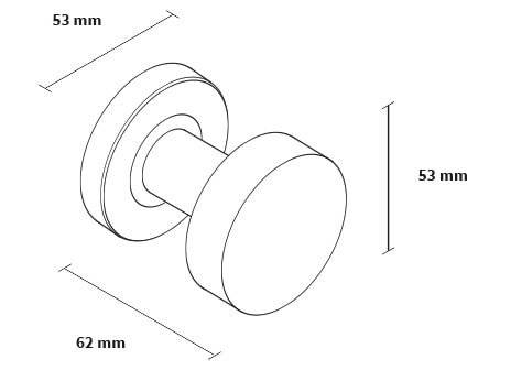 Maner usa de interior, buton, ROUND, auriu satin mat, cu rozeta cheie [4]