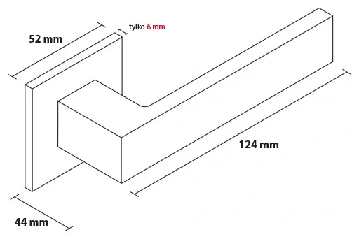 Maner usa de interior, CUBE SLIM, alb, cu rozeta cilindru/butuc [2]
