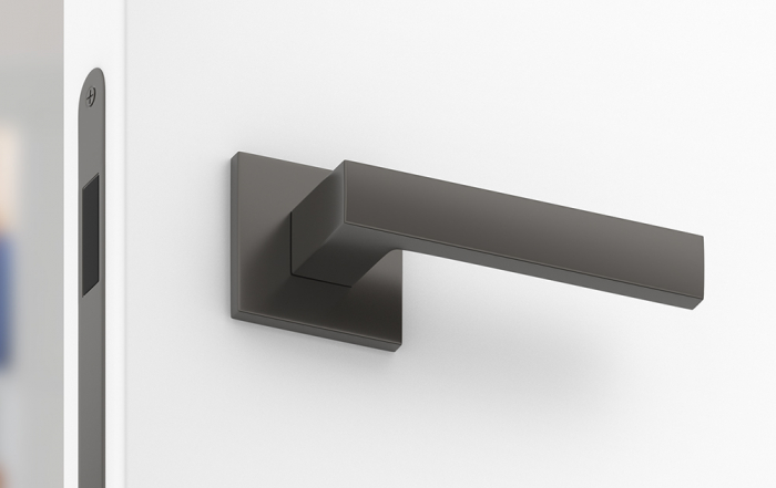 Maner usa de interior, CUBE SLIM, titan, cu rozeta cheie [4]