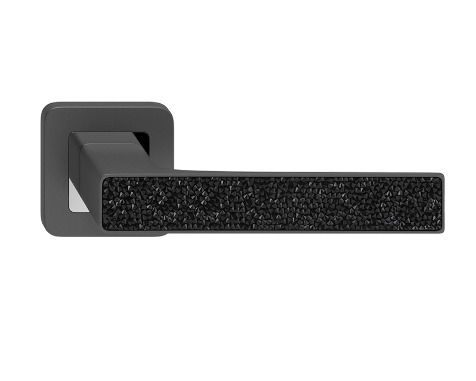 Maner usa de interior, DECO, grafit cu cristale negre, cu rozeta cilindru/butuc [3]