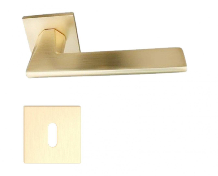 Maner usa de interior, STAR, auriu satin, cu rozeta cheie [1]