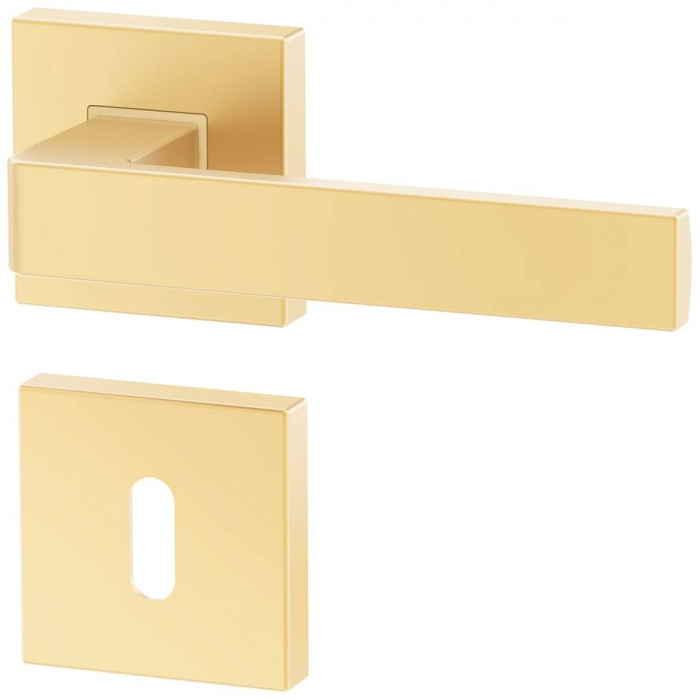 Maner usa de interior, ERGO, auriu mat, cu rozeta cheie [1]