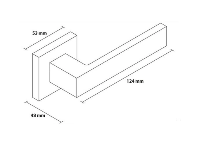 Maner usa de interior, CUBE, crom satin, cu rozeta cilindru/butuc [5]