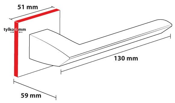 Maner usa de interior, QUANTA FIT, negru mat, cu rozeta cilindru/butuc [5]