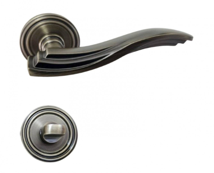 Maner usa de interior, Malta, bronz mat, cu rozeta rotunda buton [1]