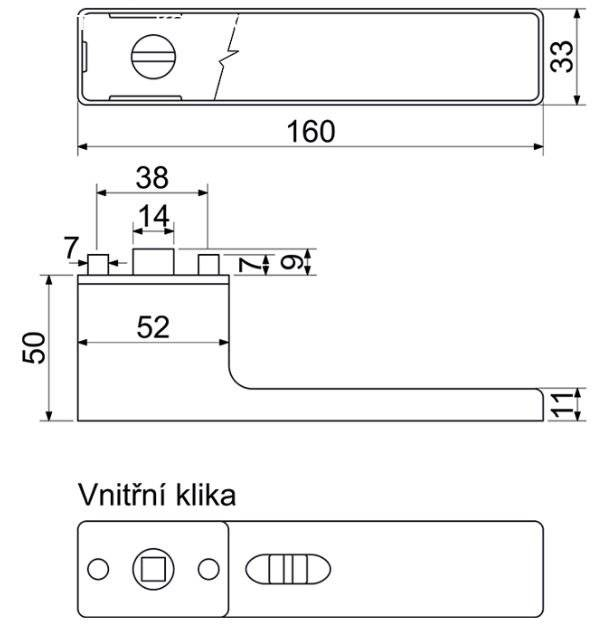 Maner usa de interior, LOCKO, cu locator, negru mat, dreapta [5]