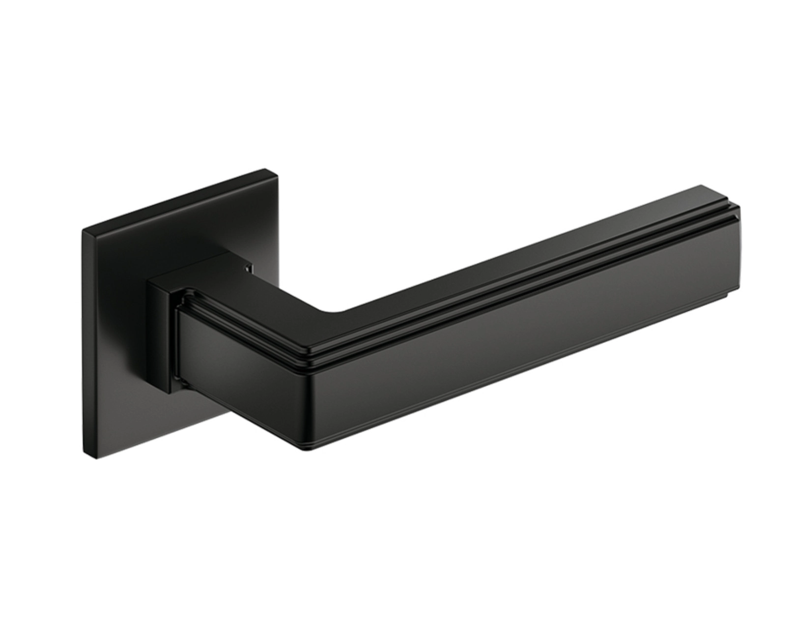 Maner usa de interior, ROYAL Q SLIM, negru mat, cu rozeta cheie [2]