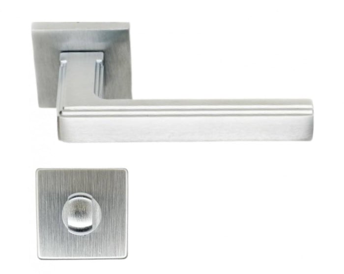 Maner usa de interior, St.Tropez, crom satin, cu rozeta buton [1]