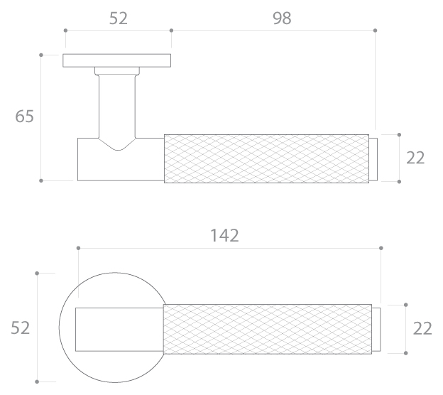 Maner usa de interior, TIME, auriu satin, cu rozeta cheie [4]