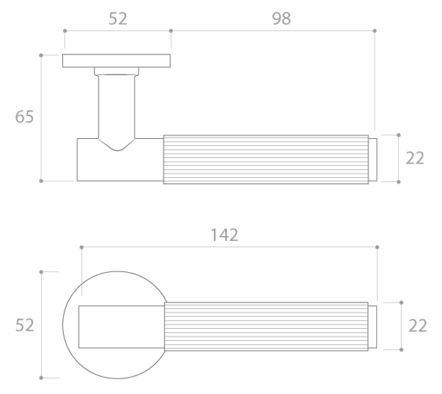 Maner usa de interior, TIME LINEAR negru mat, cu rozeta buton [4]