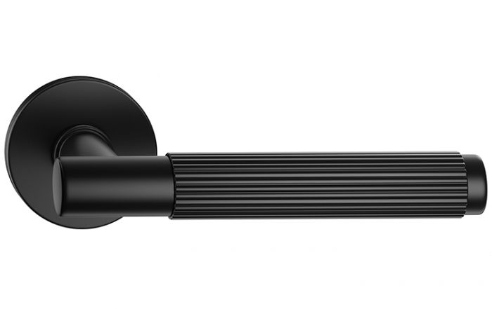 Maner usa de interior, TIME LINEAR negru mat, cu rozeta buton [3]