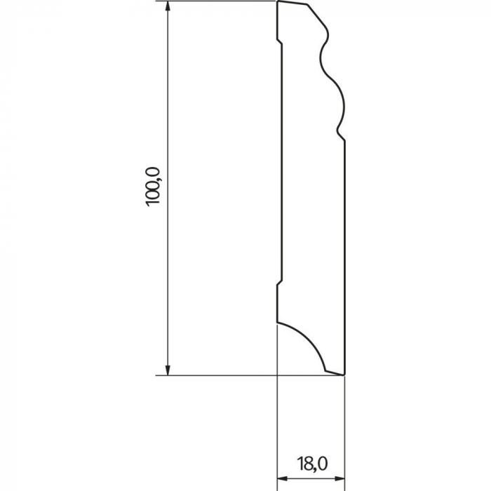 Plinta alba MDF, Egger, 100x18x2400 mm [2]