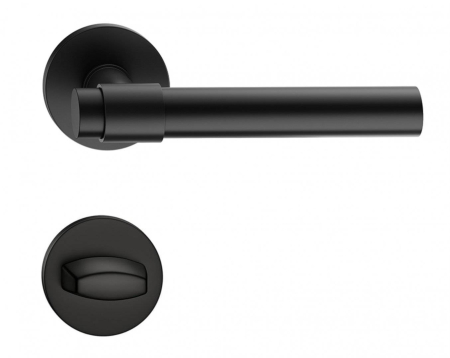 Manere - Maner usa de interior, ALLURE, negru mat, cu rozeta buton