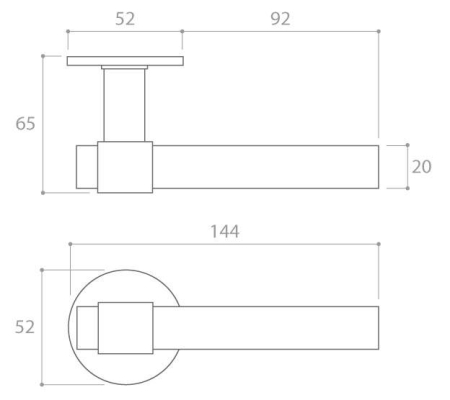 Maner usa de interior, ALLURE, auriu lucios, cu rozeta cheie [2]