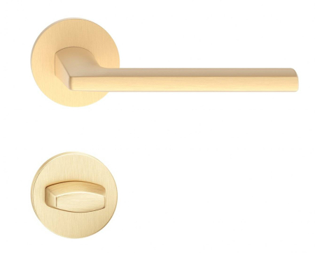 Manere - Maner usa de interior, ARTE R, auriu satin, cu rozeta buton