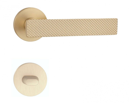 Manere - Maner usa de interior, SIENA, auriu satin, cu rozeta buton