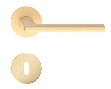 Manere - Maner usa de interior, ATRE R, auriu satin, cu rozeta cheie