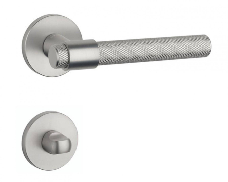 Manere - Maner usa de interior, AURA, inox satin, cu rozeta buton