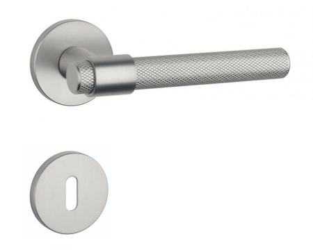 Manere - Maner usa de interior, AURA, inox satin, cu rozeta cheie