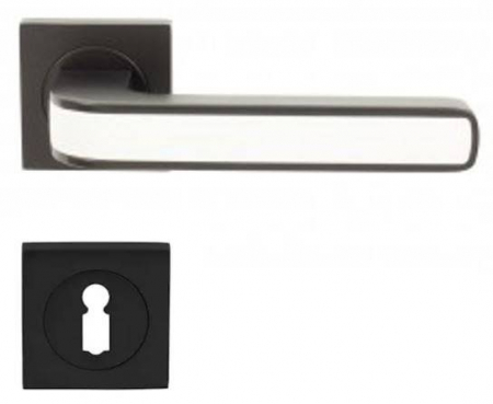 Manere - Maner usa de interior, AXE, negru alb, cu rozeta cheie