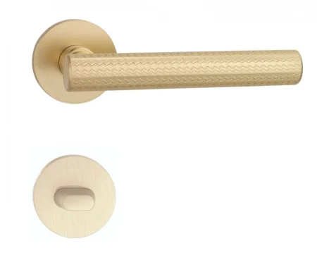 Manere - Maner usa de interior, AZZURO, auriu satin, cu rozeta buton