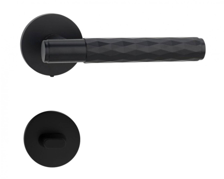 Manere - Maner usa de interior, BELLE, negru mat, cu rozeta buton