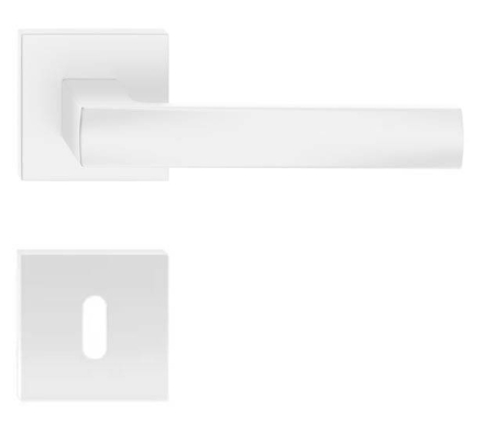 Manere - Maner usa de interior, OFFICE, alb mat, cu rozeta cheie