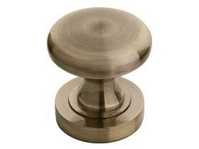 Maner usa de interior, buton, STALA, bronz patinat, cu rozeta buton [1]