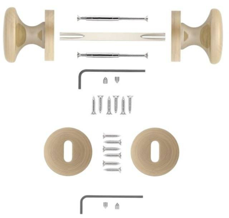 Manere - Maner usa de interior, buton, STALA, bronz patinat, cu rozeta cheie