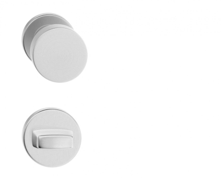 Manere - Maner usa de interior, buton, ROUND, inox, cu rozeta buton