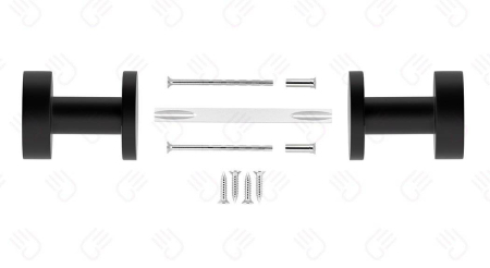 Maner usa de interior, buton, ROUND, negru mat, cu rozeta buton [2]