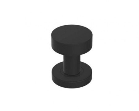 Maner usa de interior, buton, ROUND, negru mat, cu rozeta cilindru/butuc [1]